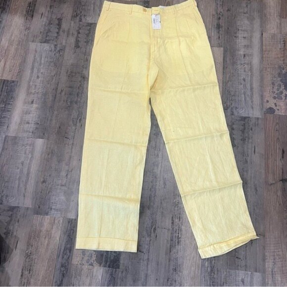 Brioni Cannes Yellow‎ Linen Pants | 100% Linen | Made in Italy | Size 36 - Picture 5 of 13